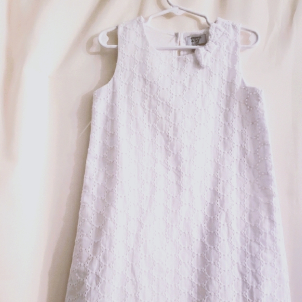 Crown & Ivy White Eyelet fully lined sleeveless dress
